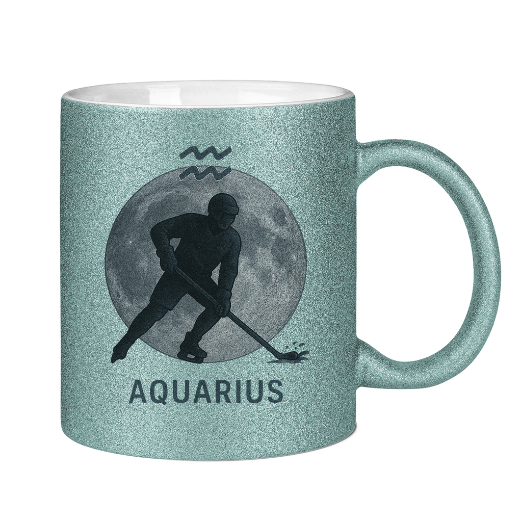 Glitzertasse STERNZEICHEN AQUARIUS / WASSERMANN