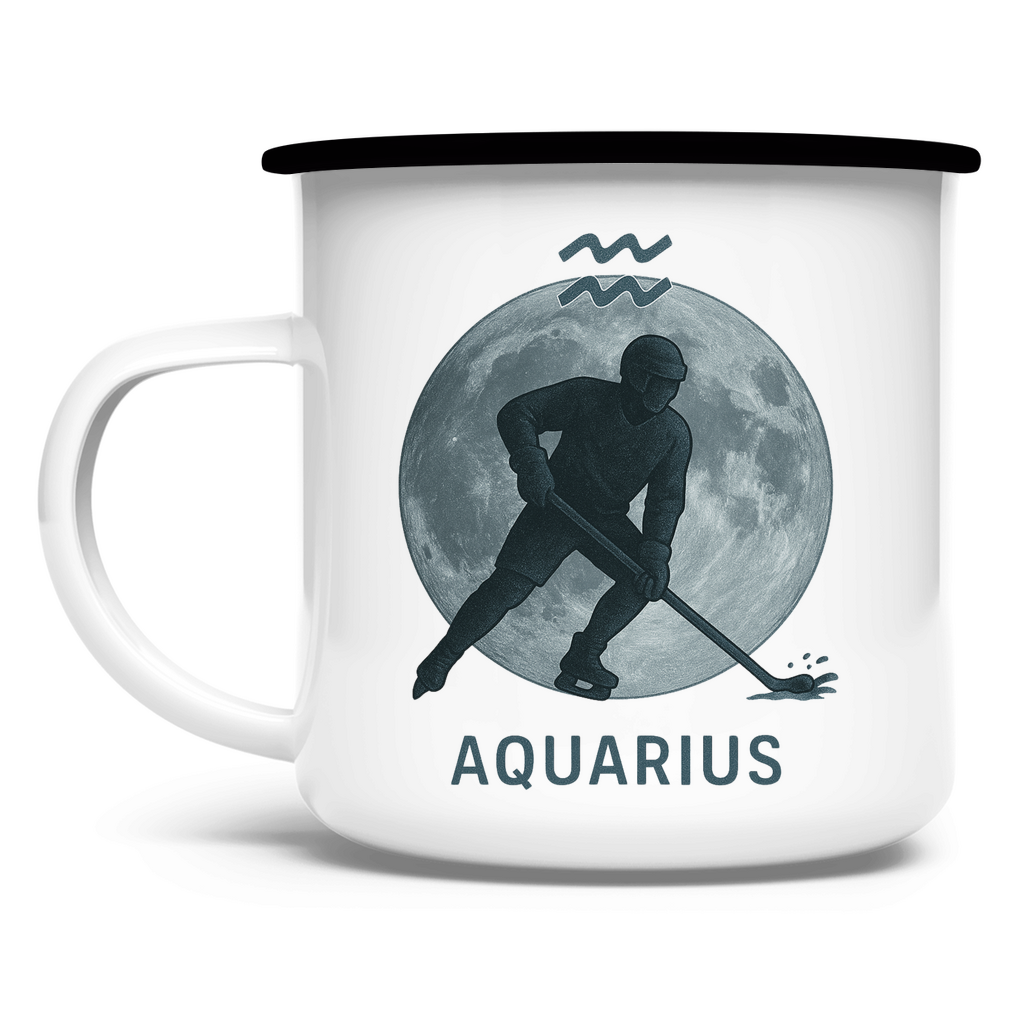 Emaille Tasse STERNZEICHEN AQUARIUS / WASSERMANN