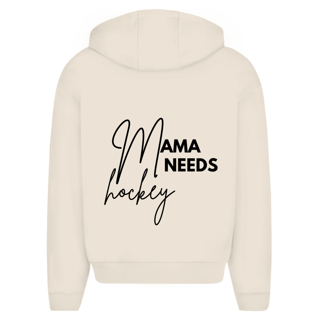 Oversize Zipper MAMA NEEDS HOCKEY (front&back)