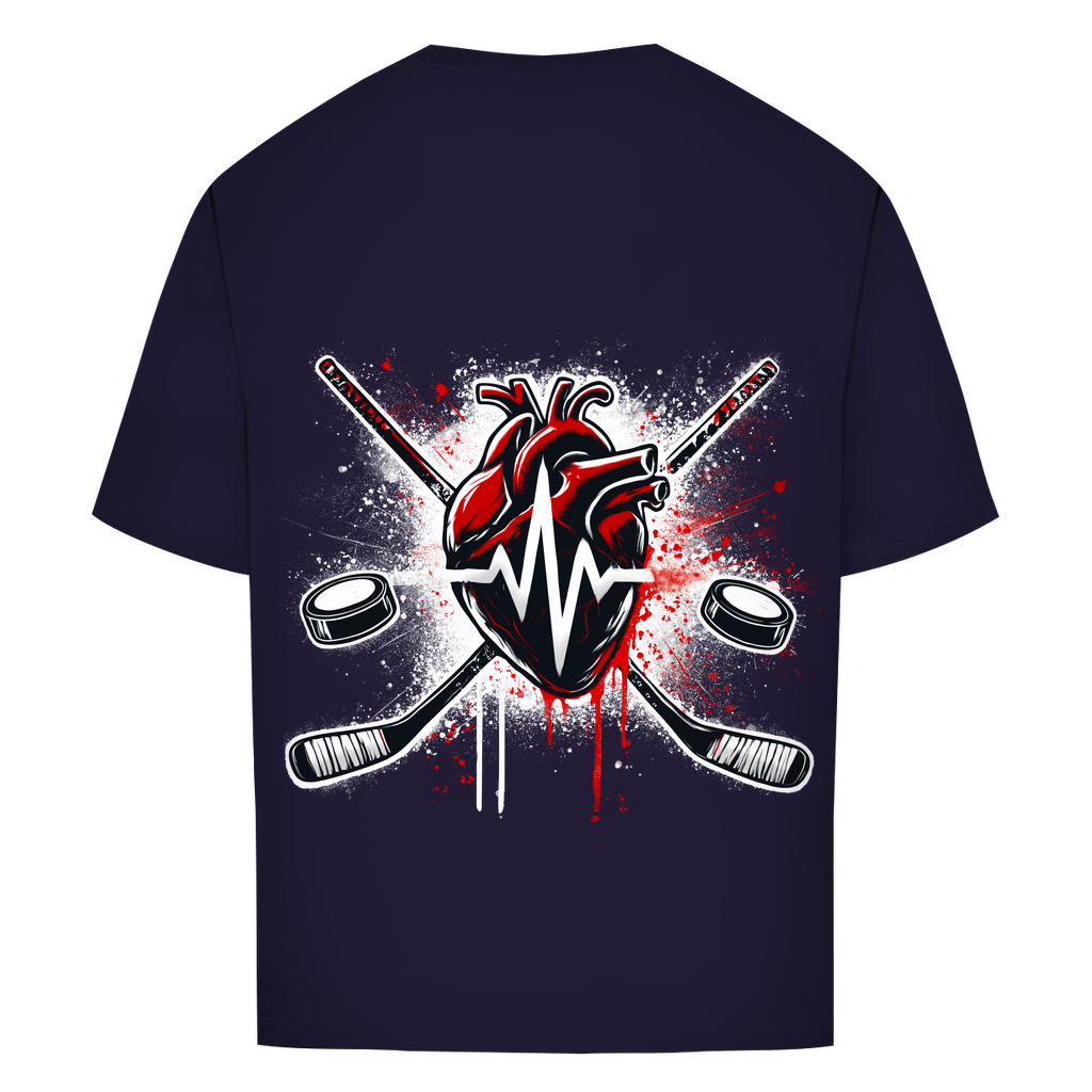 Oversize T-Shirt HOCKEY HEARTBEAT (back)