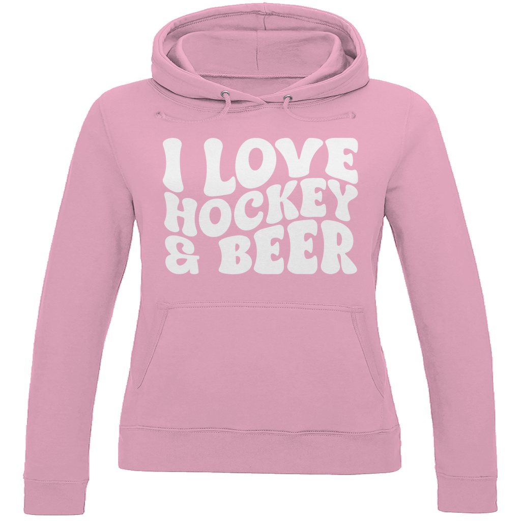 Ladies Hoodie I LOVE HOCKEY & BEER
