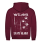 Unisex Hoodie NEVER SKATE ALONE (back)