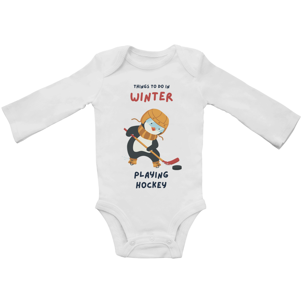 Babybody Langarm PINGU HOCKEY