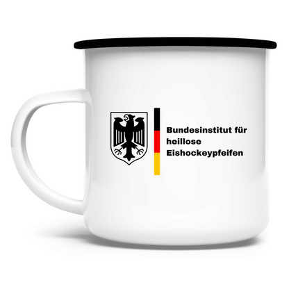 Emaille Tasse BUNDESINSTITUT PFEIFEN