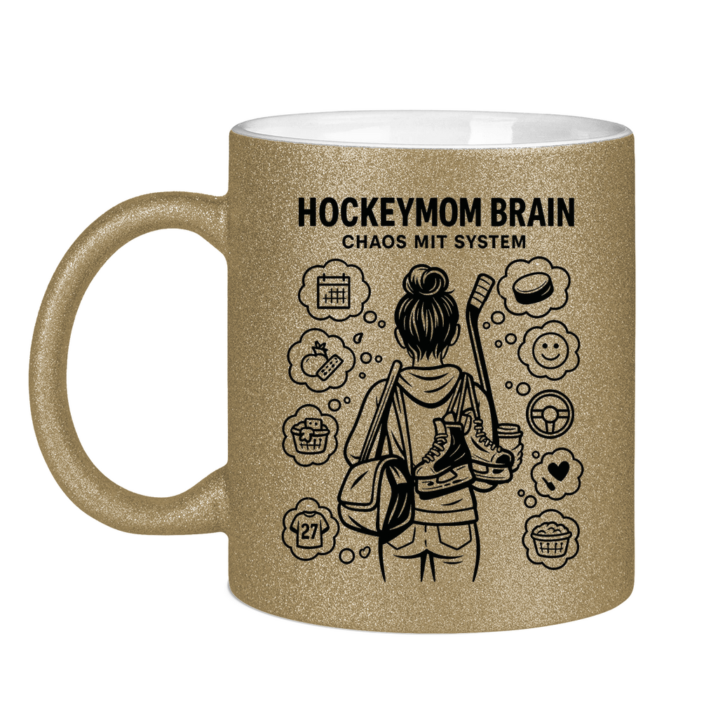 Glitzertasse HOCKEYMOM BRAIN