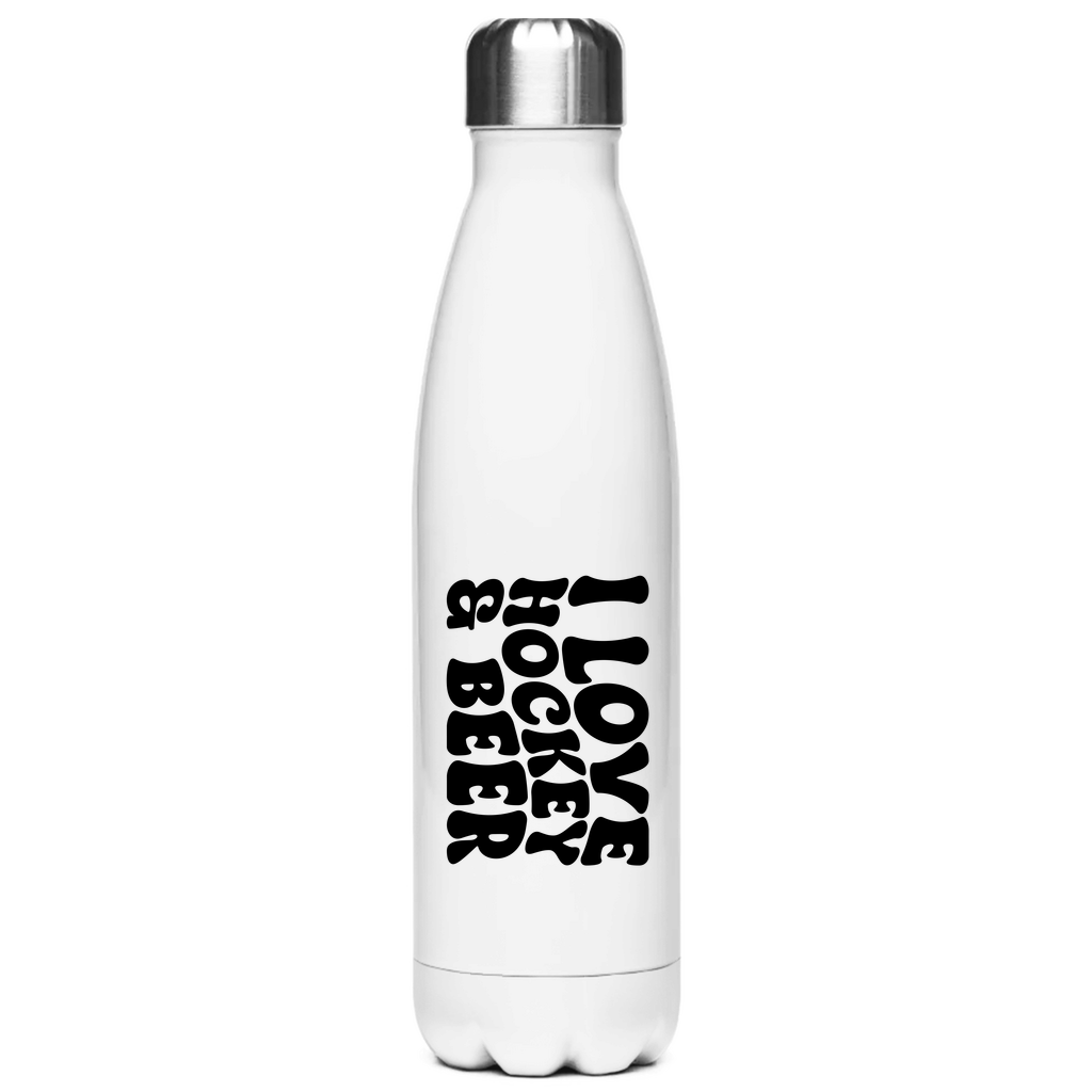 Edelstahl-Thermoflasche  I LOVE HOCKEY & BEER
