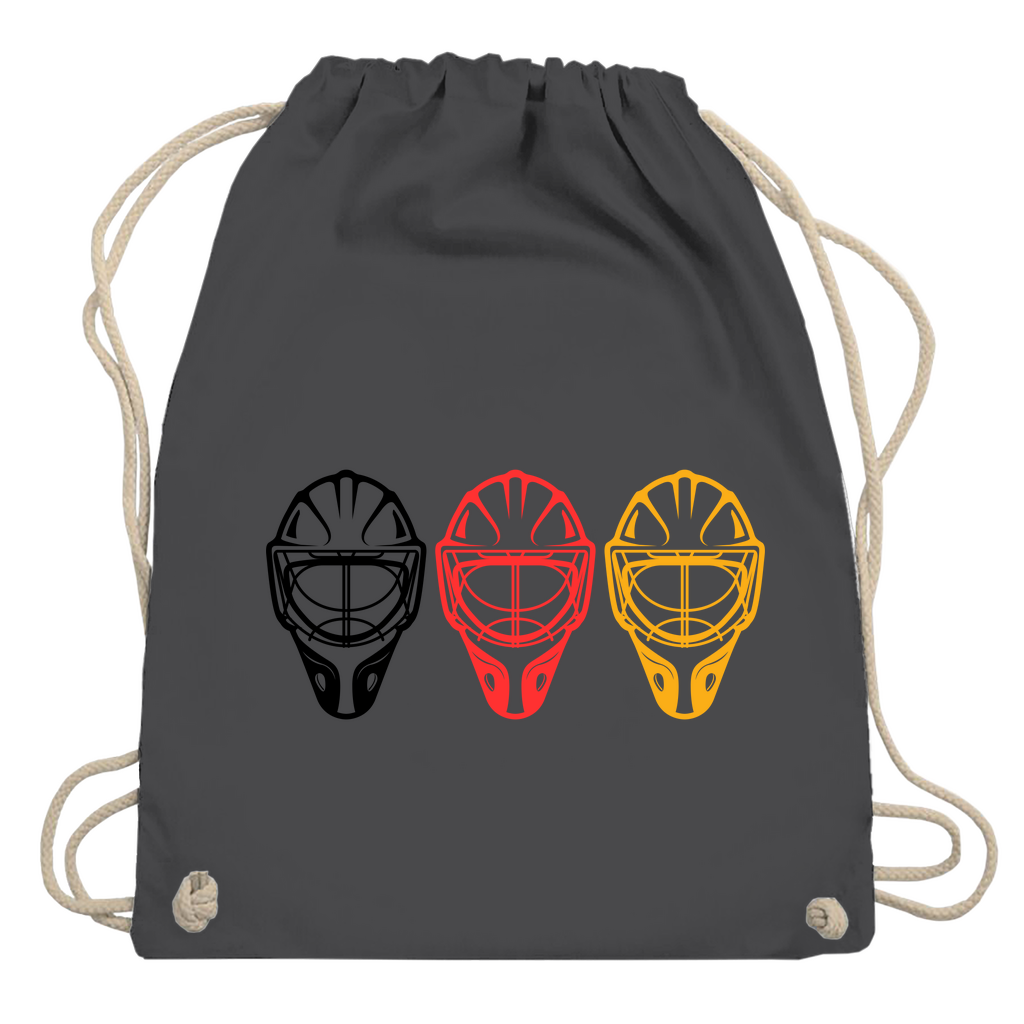 Turnbeutel GOALIE MASKE SCHWARZ-ROT-GOLD