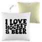 Kopfkissen zweifarbig  I LOVE HOCKEY & BEER
