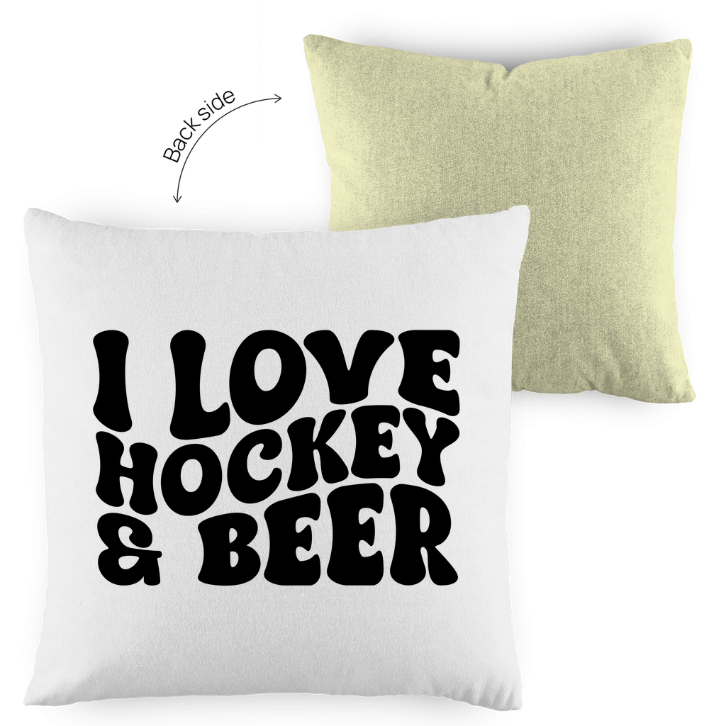 Kopfkissen zweifarbig  I LOVE HOCKEY & BEER