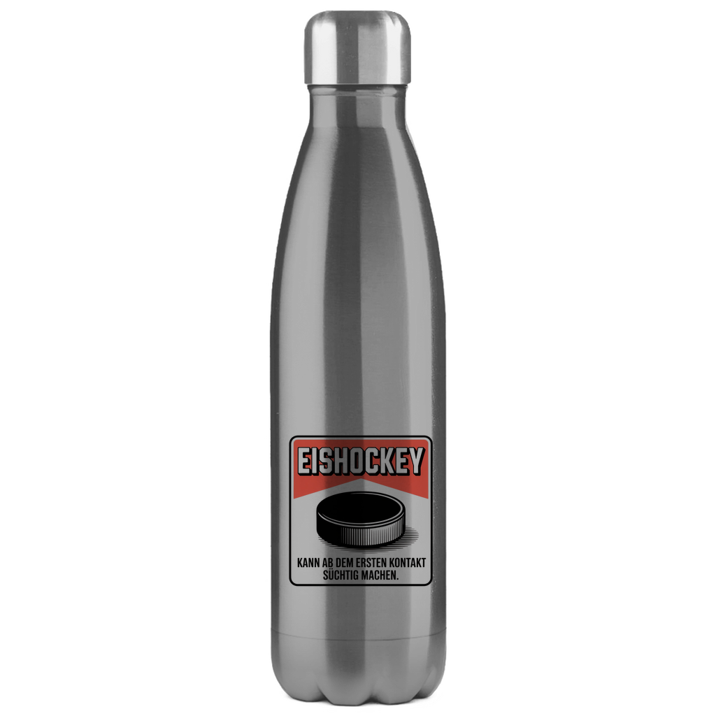 Edelstahl-Thermoflasche  EISHOCKEY ZIGARETTENSCHACHTEL