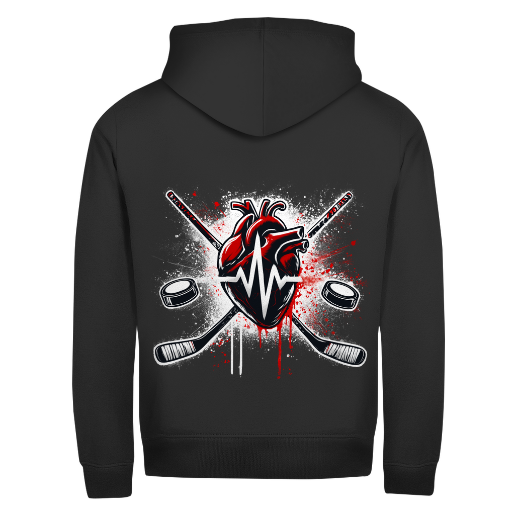 Unisex Zipper HOCKEY HEARTBEAT (front&back)