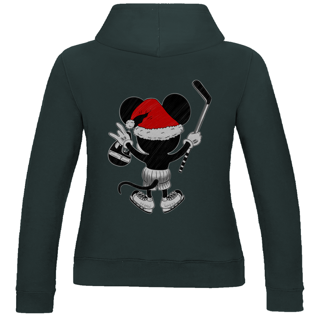 Ladies Hoodie HOCKEY-SANTA-MOUSE (back)