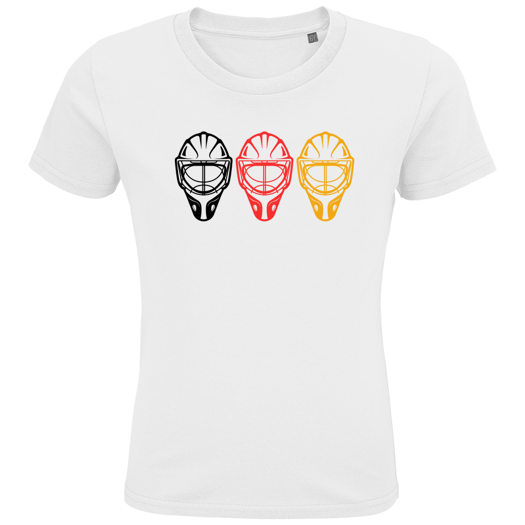 Kids T-Shirt TEAM GOALIE MASKE SCHWARZ-ROT-GOLD