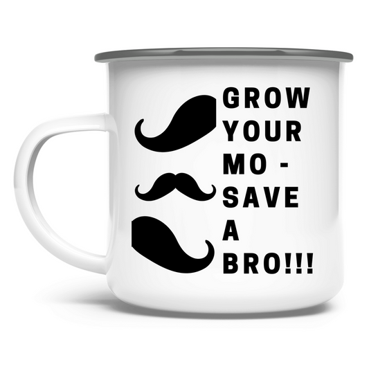 Emaille Tasse GROW YOUR MO