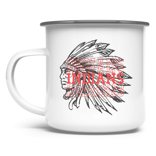 Emaille Tasse INDIANS HEAD