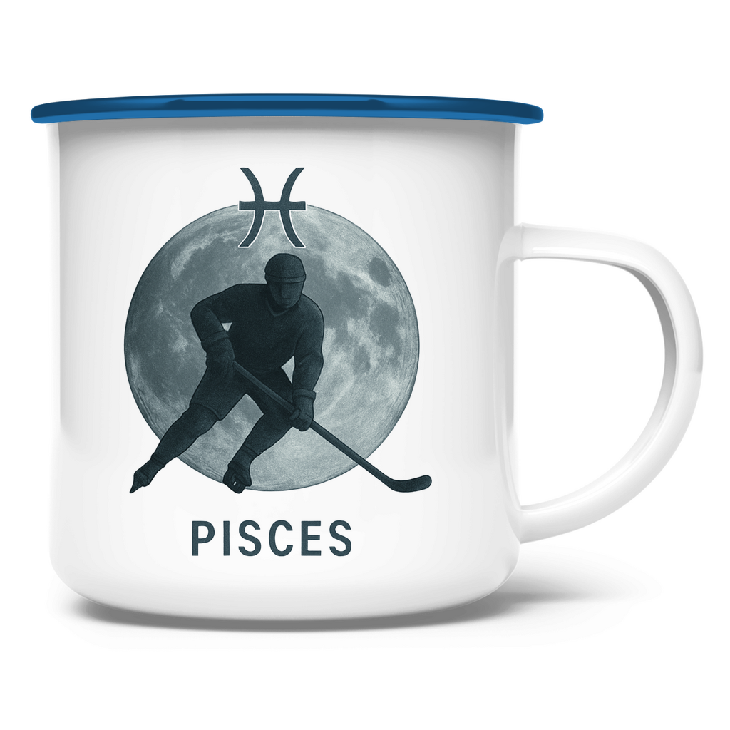 Emaille Tasse STERNZEICHEN PISCES / FISCH