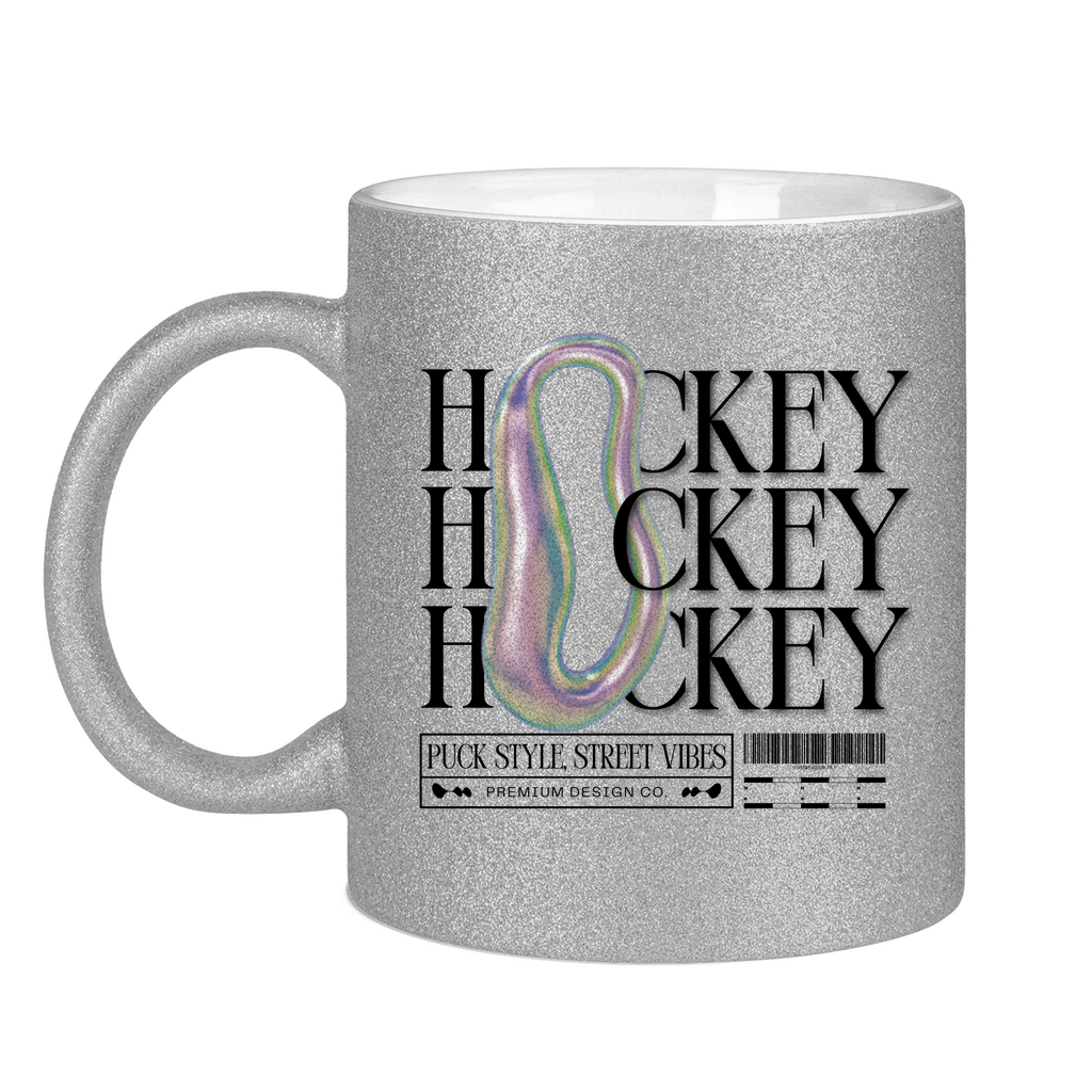 Glitzertasse HOCKEY MODERN