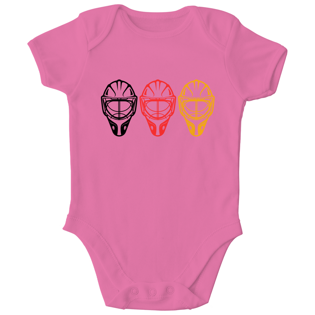 Babybody TEAM GOALIE MASKE SCHWARZ-ROT-GOLD