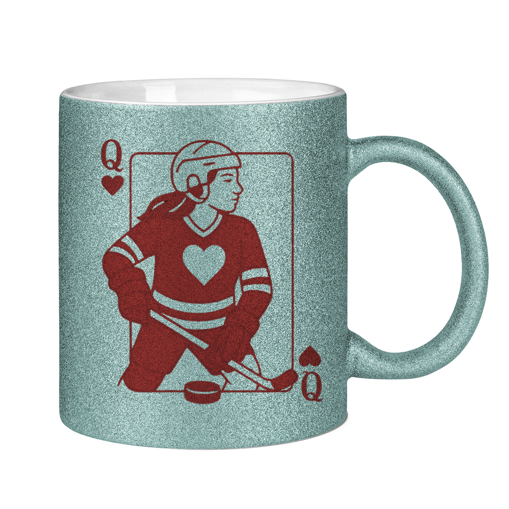 Glitzertasse HOCKEY HERZKÖNIGIN