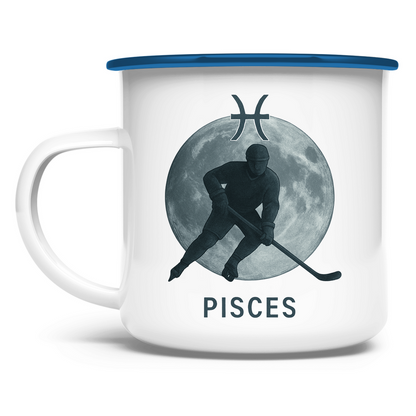 Emaille Tasse STERNZEICHEN PISCES / FISCH