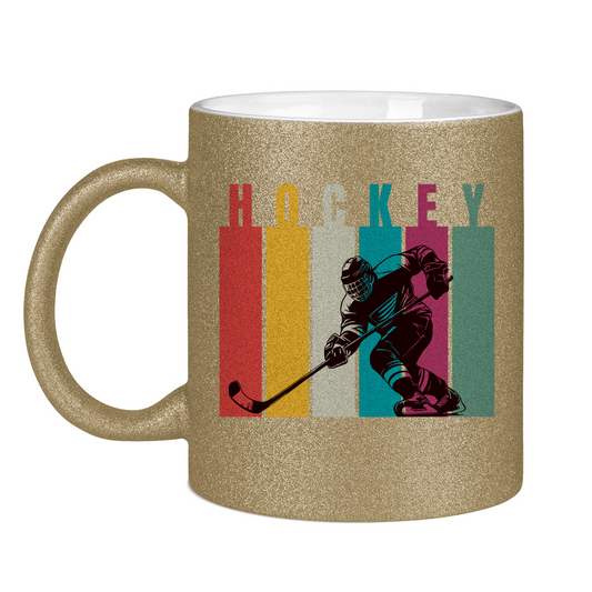 Glitzertasse COLOURFUL HOCKEYPLAYER