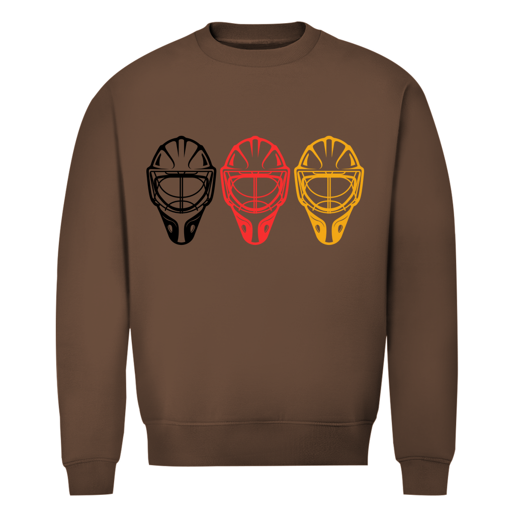 Unisex Sweatshirt GOALIE MASKE SCHWARZ-ROT-GOLD
