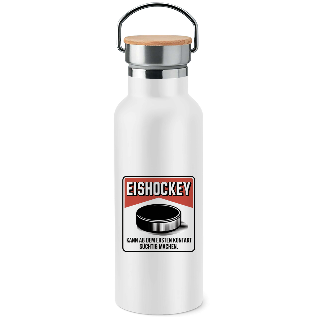 Edelstahl-Trinkflasche  EISHOCKEY ZIGARETTENSCHACHTEL