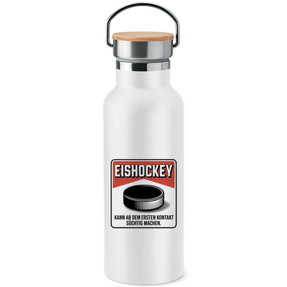 Edelstahl-Trinkflasche  EISHOCKEY ZIGARETTENSCHACHTEL