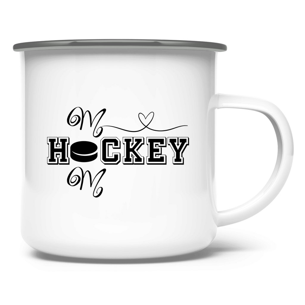 Emaille Tasse HOCKEY MOM HEART