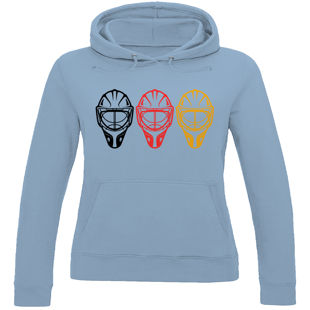 Ladies Hoodie TEAM GOALIE MASKE SCHWARZ-ROT-GOLD
