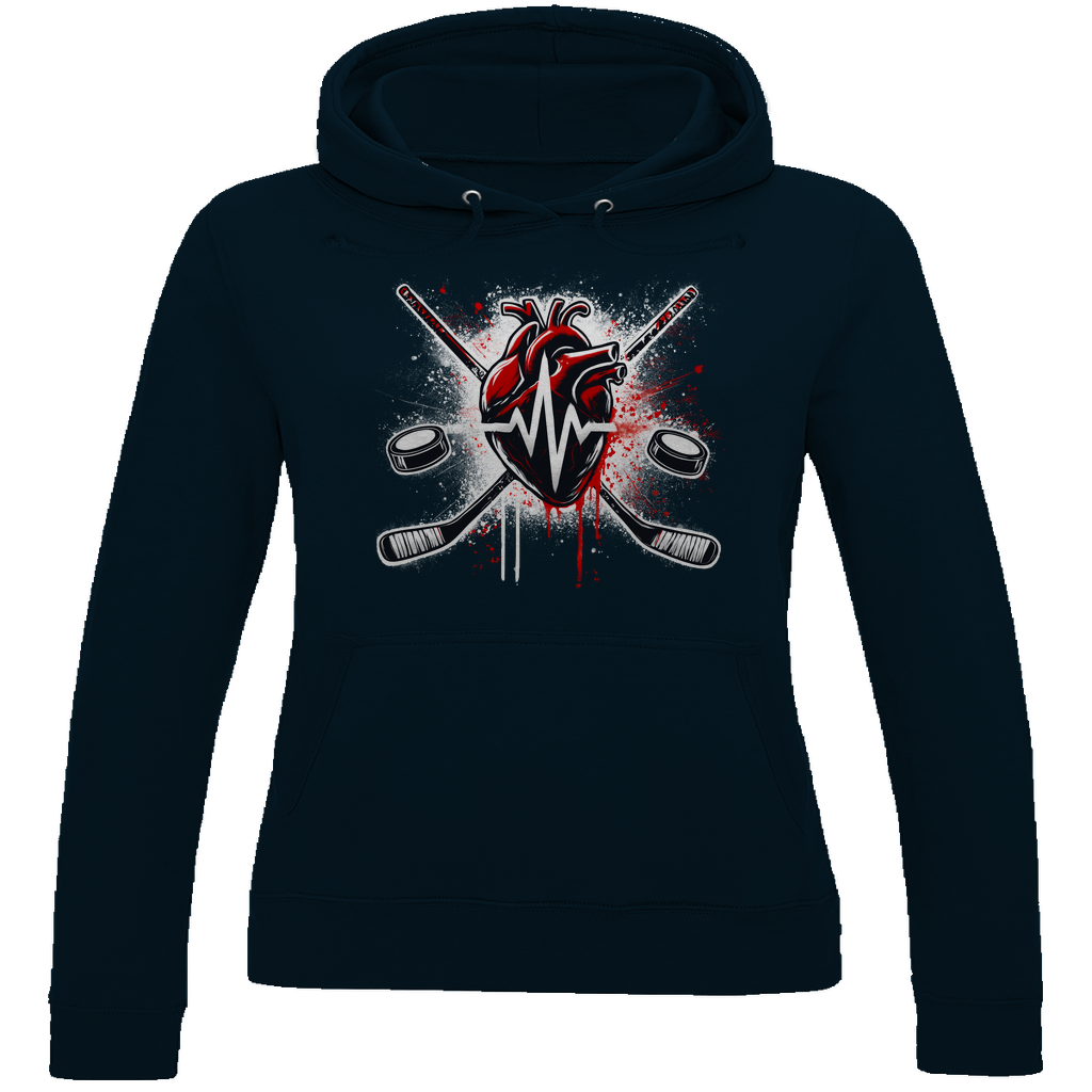 Ladies Hoodie HOCKEY HEARTBEAT