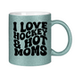 Glitzertasse I LOVE HOCKEY & HOT MOMS