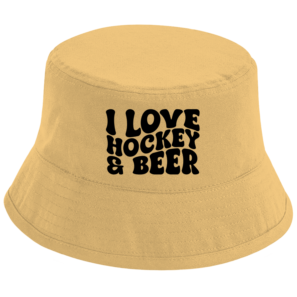 Bucket Hat I LOVE HOCKEY & BEER