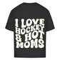 Oversize T-Shirt I LOVE HOCKEY & HOT MOMS (back)