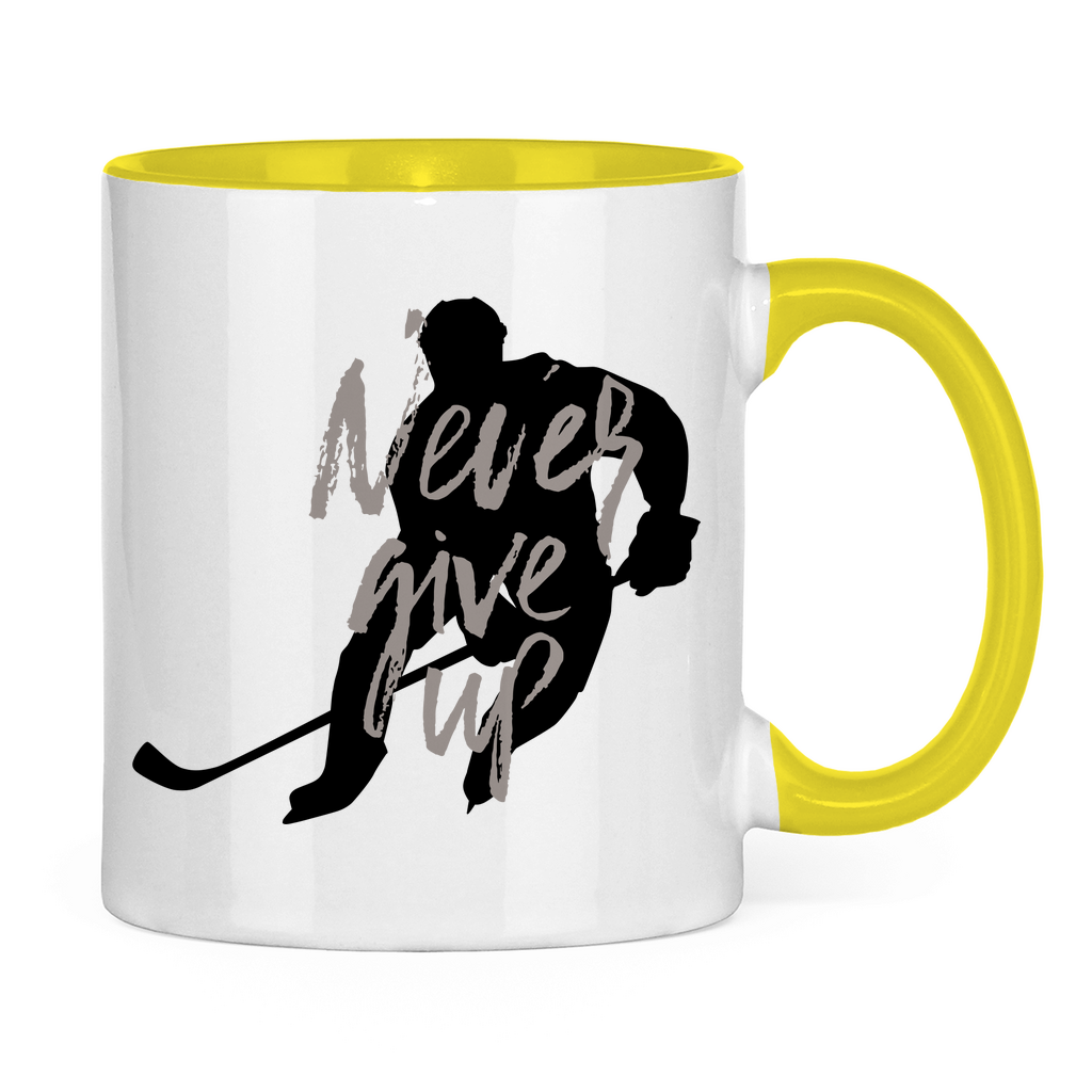 Tasse zweifarbig NEVER GIVE UP