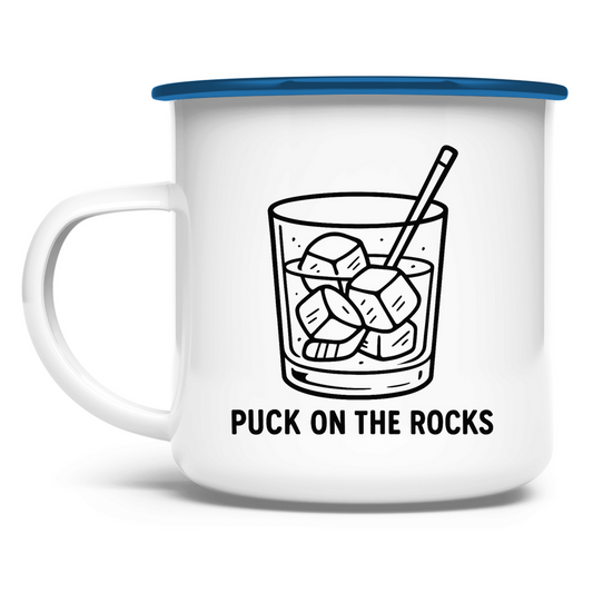 Emaille Tasse PUCK ON THE ROCKS