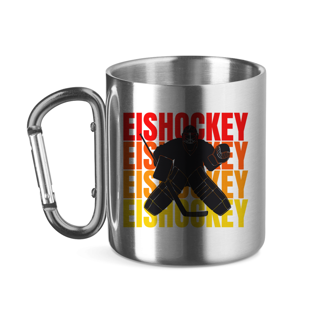 Edelstahltasse mit Karabinergriff EISHOCKEY GOALIE