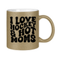 Glitzertasse I LOVE HOCKEY & HOT MOMS