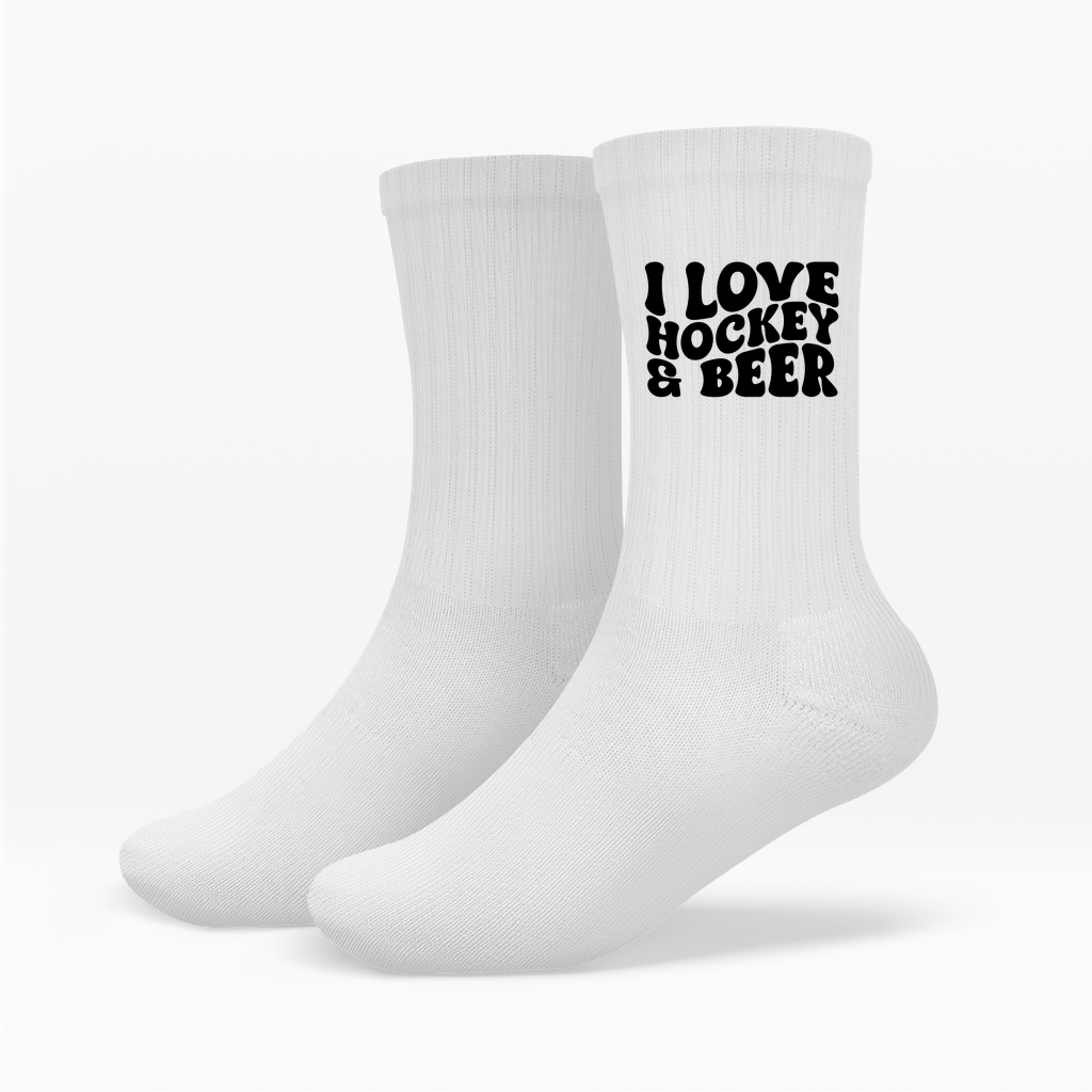 Socken I LOVE HOCKEY & BEER