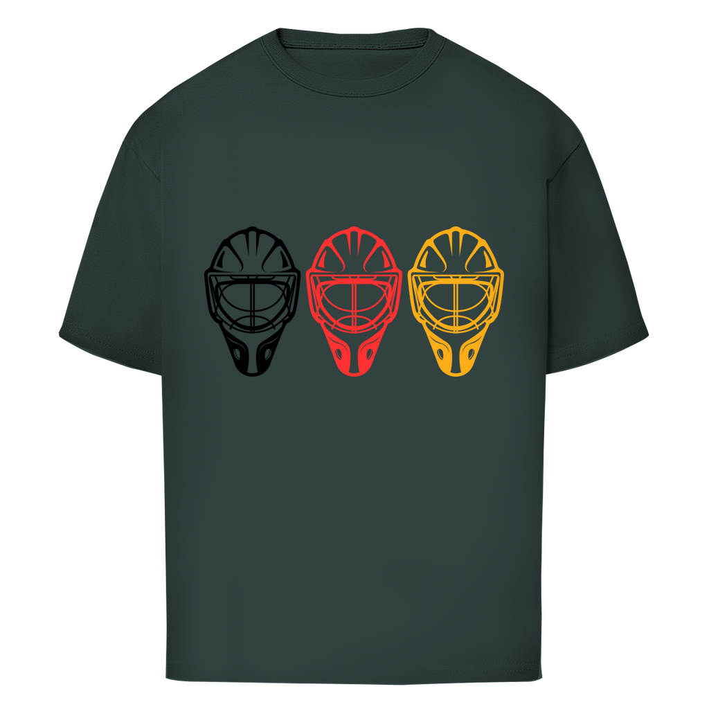 Oversize T-Shirt GOALIE MASKE SCHWARZ-ROT-GOLD