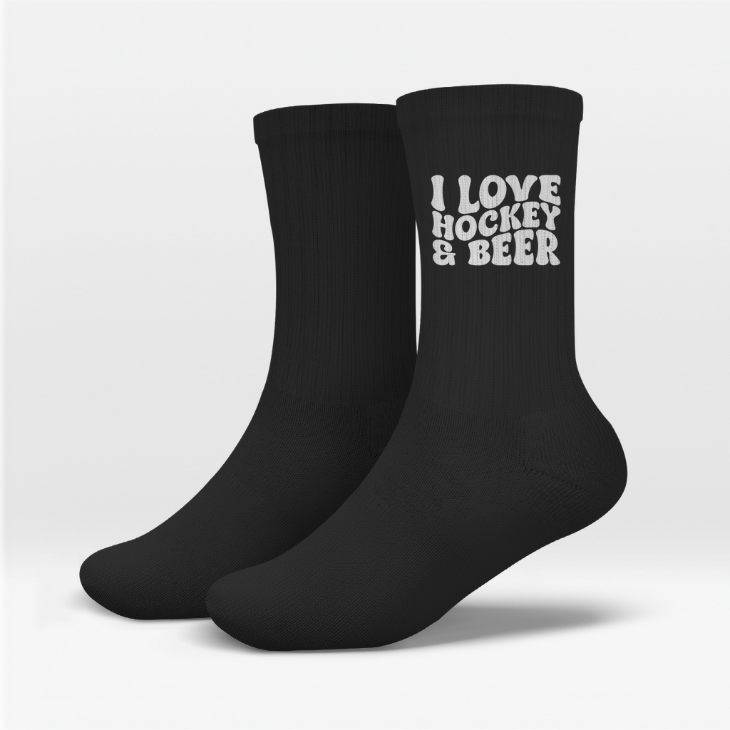 Socken I LOVE HOCKEY & BEER
