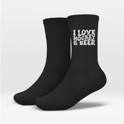 Socken I LOVE HOCKEY & BEER