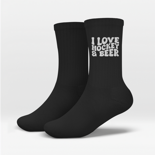 Socken I LOVE HOCKEY & BEER