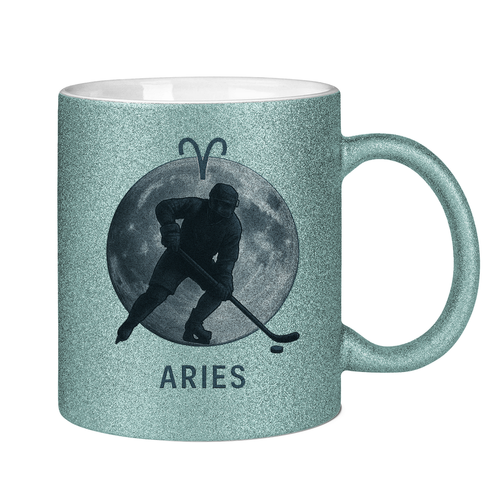 Glitzertasse STERNZEICHEN ARIES / WIDDER