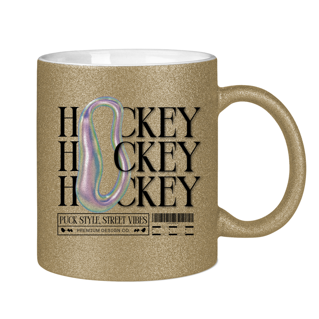 Glitzertasse HOCKEY MODERN