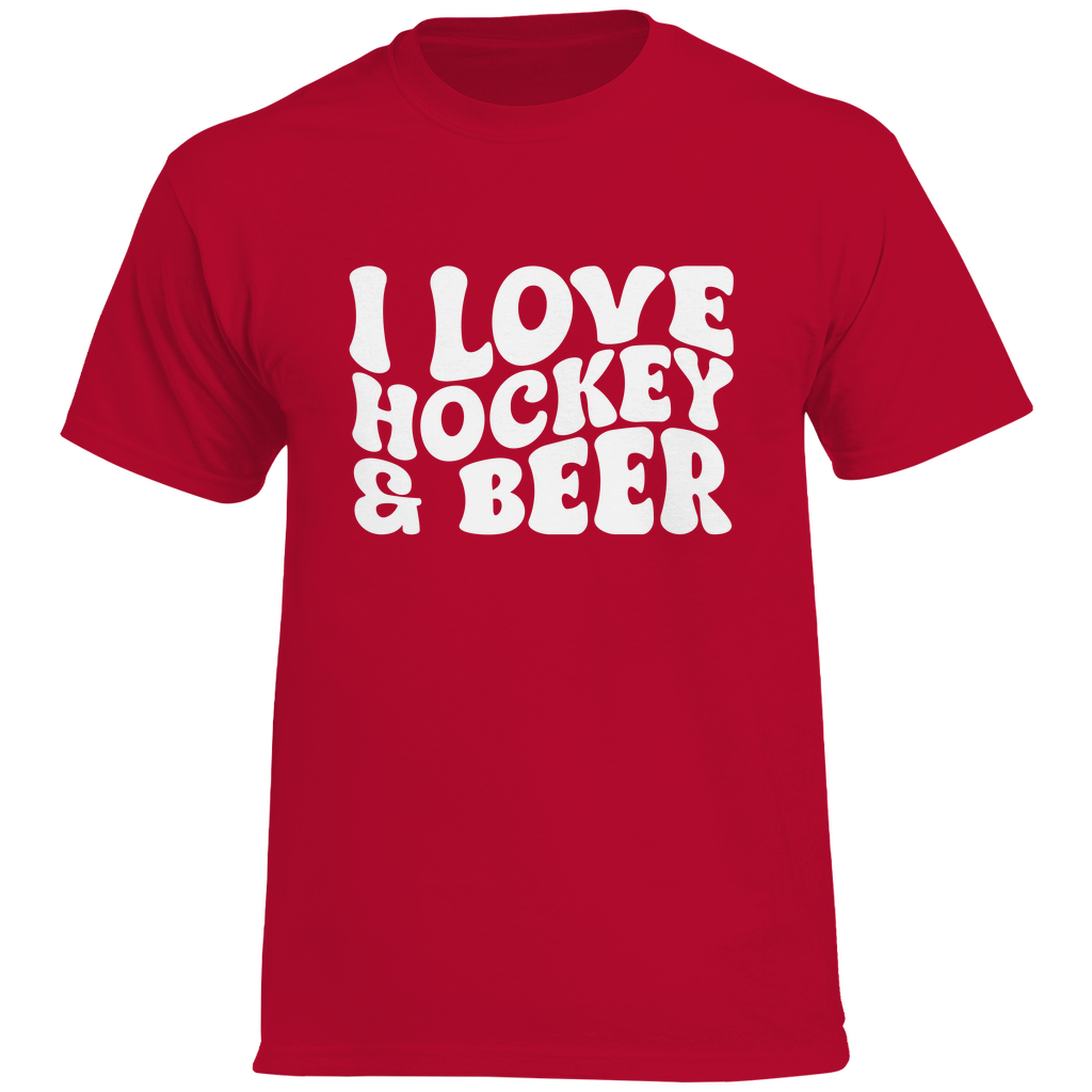 T-Shirt I LOVE HOCKEY & BEER