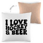 Kopfkissen zweifarbig  I LOVE HOCKEY & BEER