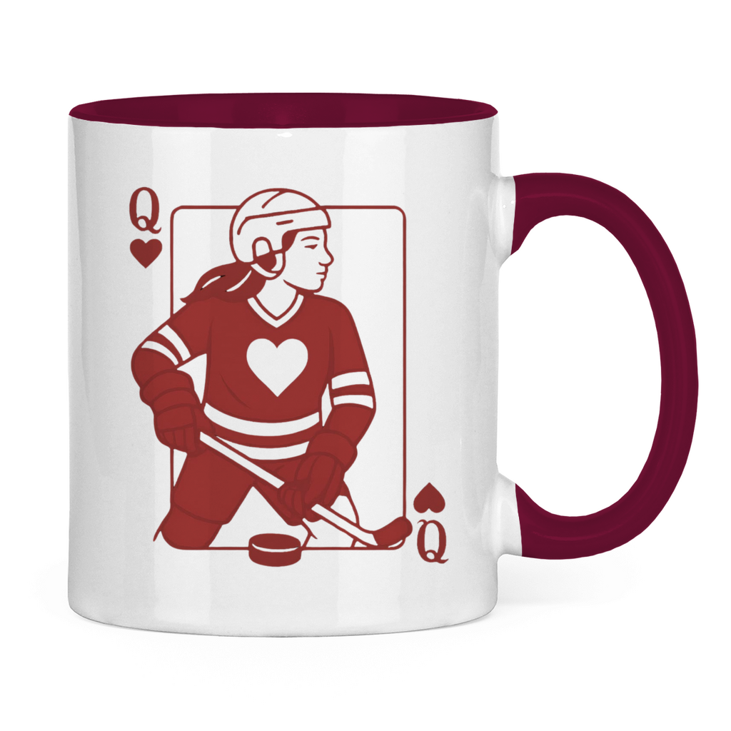 Tasse zweifarbig HOCKEY HERZKÖNIGIN