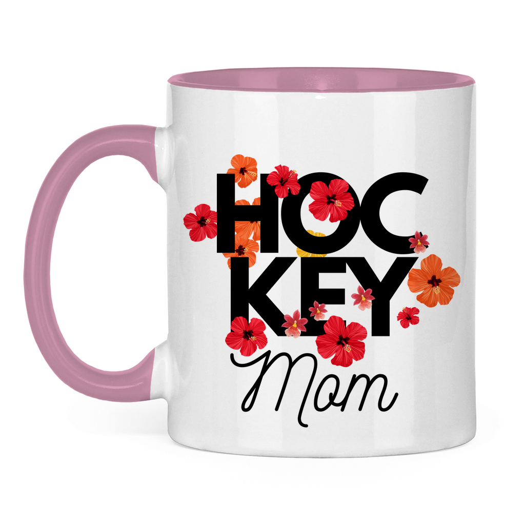 Tasse zweifarbig HOCKEY MOM FLOWERS
