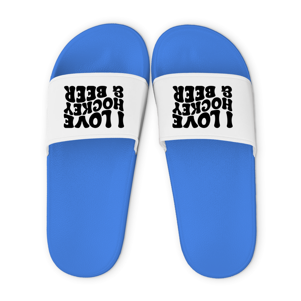 Badelatschen  I LOVE HOCKEY & BEER